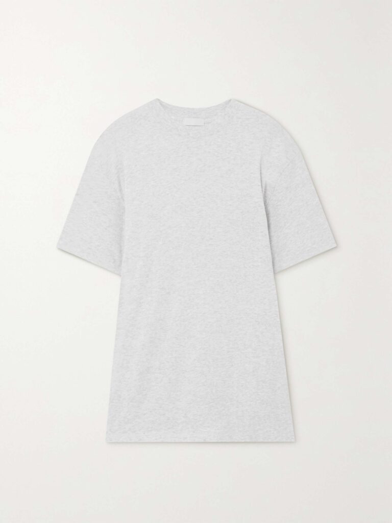 Boyfriend stretch-jersey T-shirt - Light Heather Grey