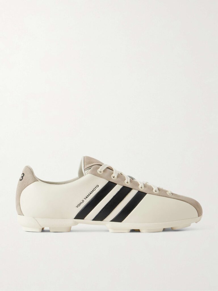 + Y-3 Field suede-trimmed leather sneakers