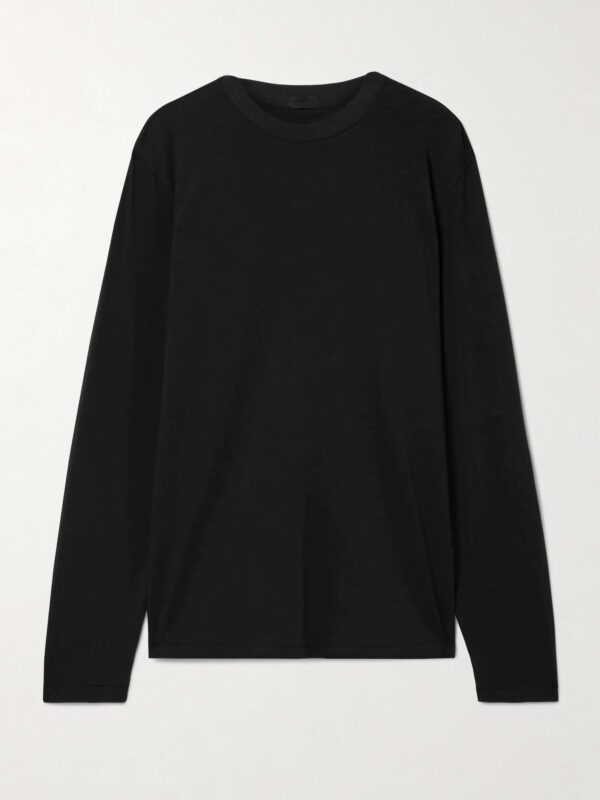 Boyfriend stretch-modal and cotton-blend jersey T-shirt - Onyx