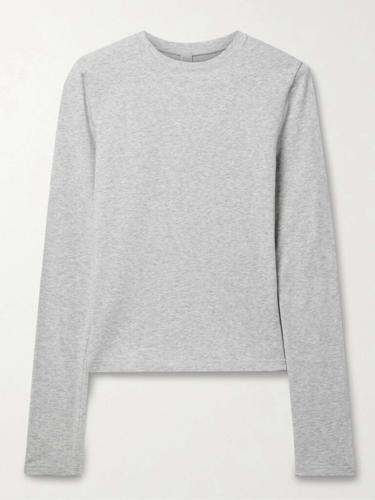 Stretch-cotton jersey top - Light Heather Gray