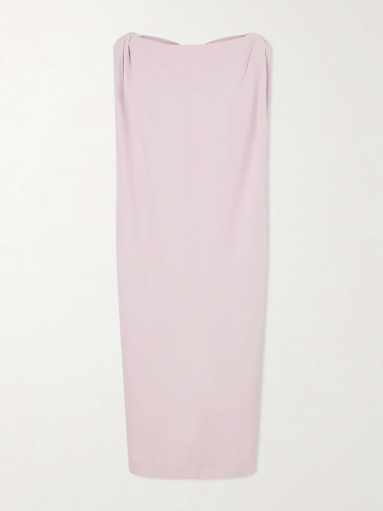 Sack silk and wool-blend cady midi dress