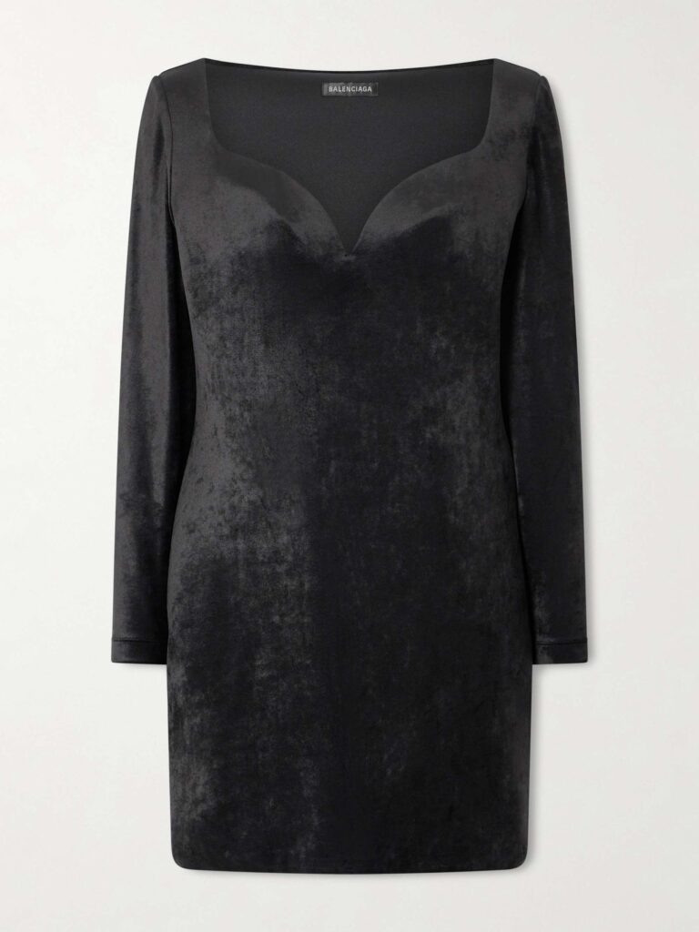 Stretch-velvet mini dress