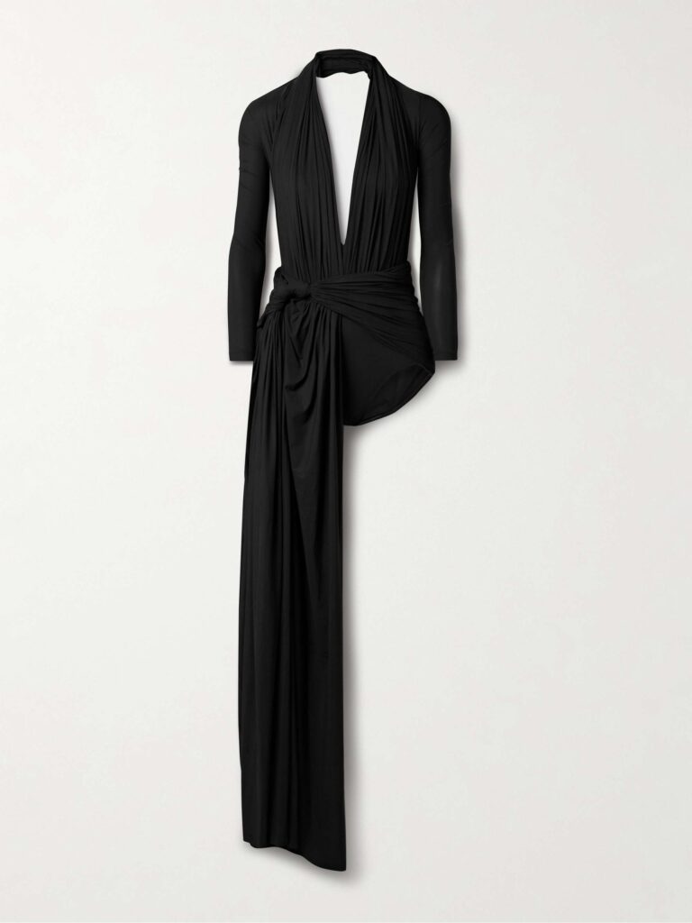 Draped ruched stretch-jersey maxi dress