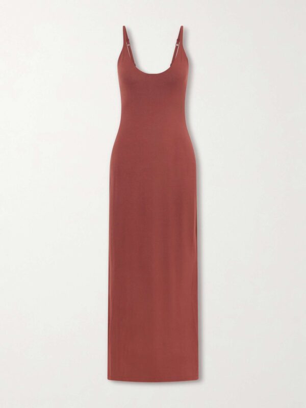 Smooth Layers Skimpy Scoop Neck Maxi Dress - Henna