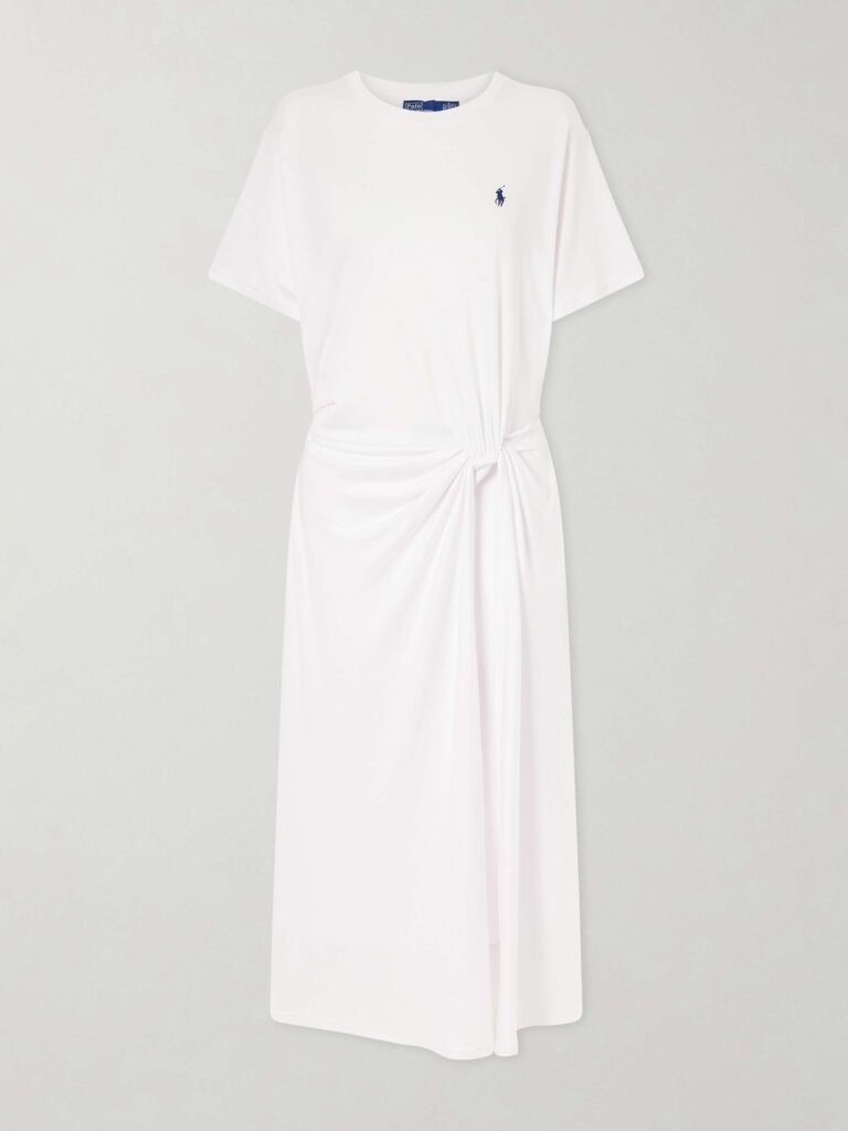 Gathered jersey maxi dress