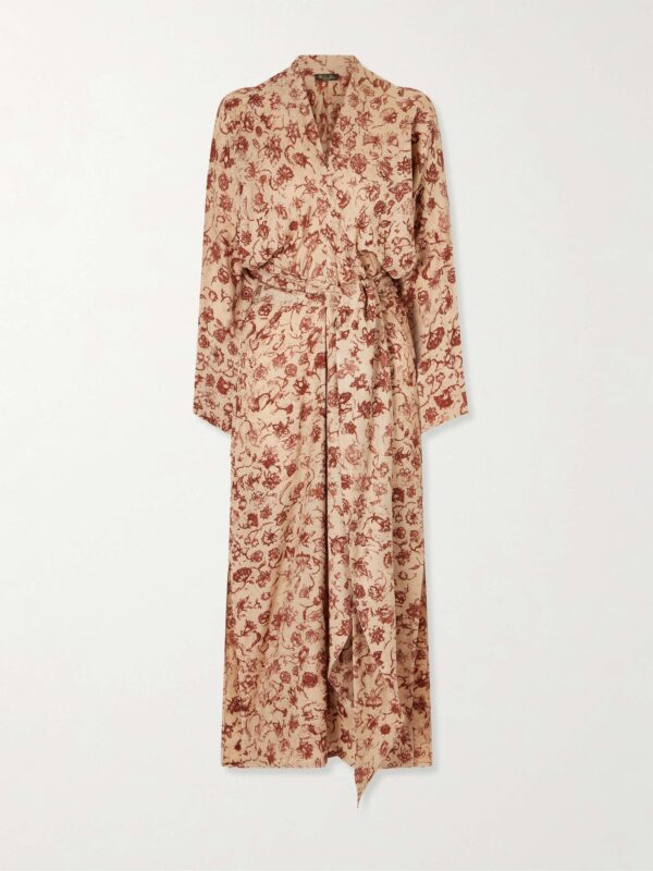 Laura floral-print silk midi dress