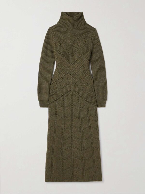 Cashmere turtleneck maxi dress