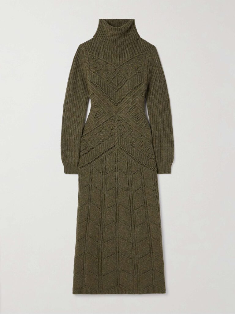 Cashmere turtleneck maxi dress