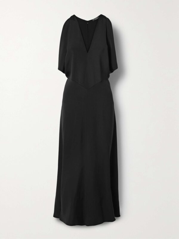 Milena draped silk midi dress