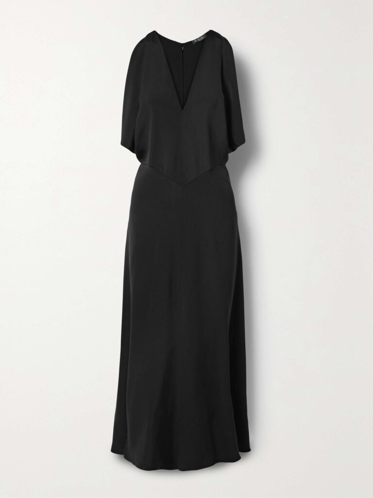 Milena draped silk midi dress