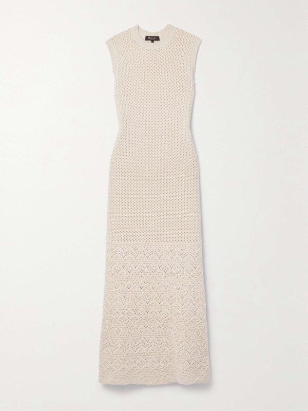Engadin pointelle-knit cashmere maxi dress