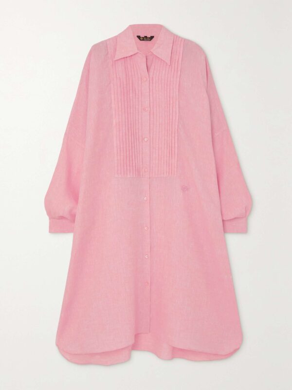 Jeri pleated linen dress