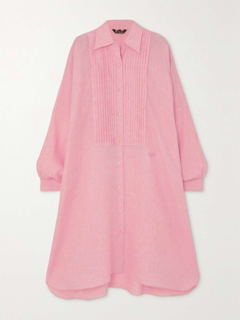 Jeri pleated linen dress