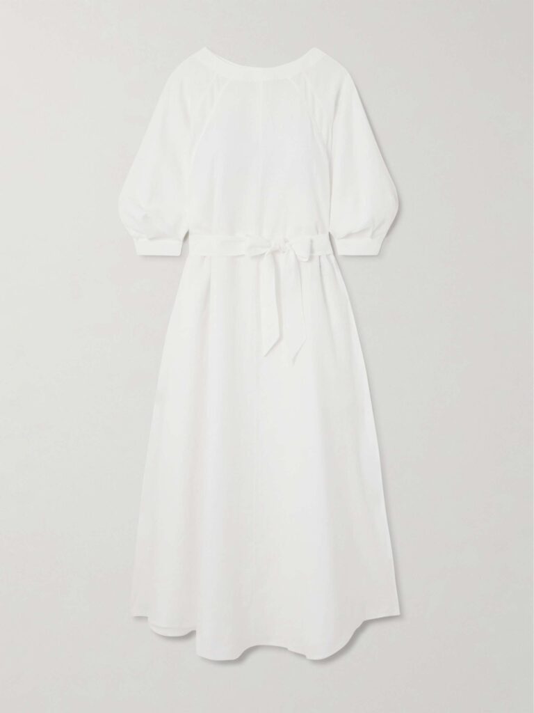 Belted linen dress