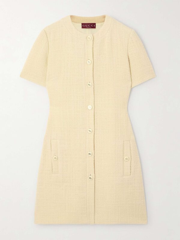 Wool-blend tweed mini dress