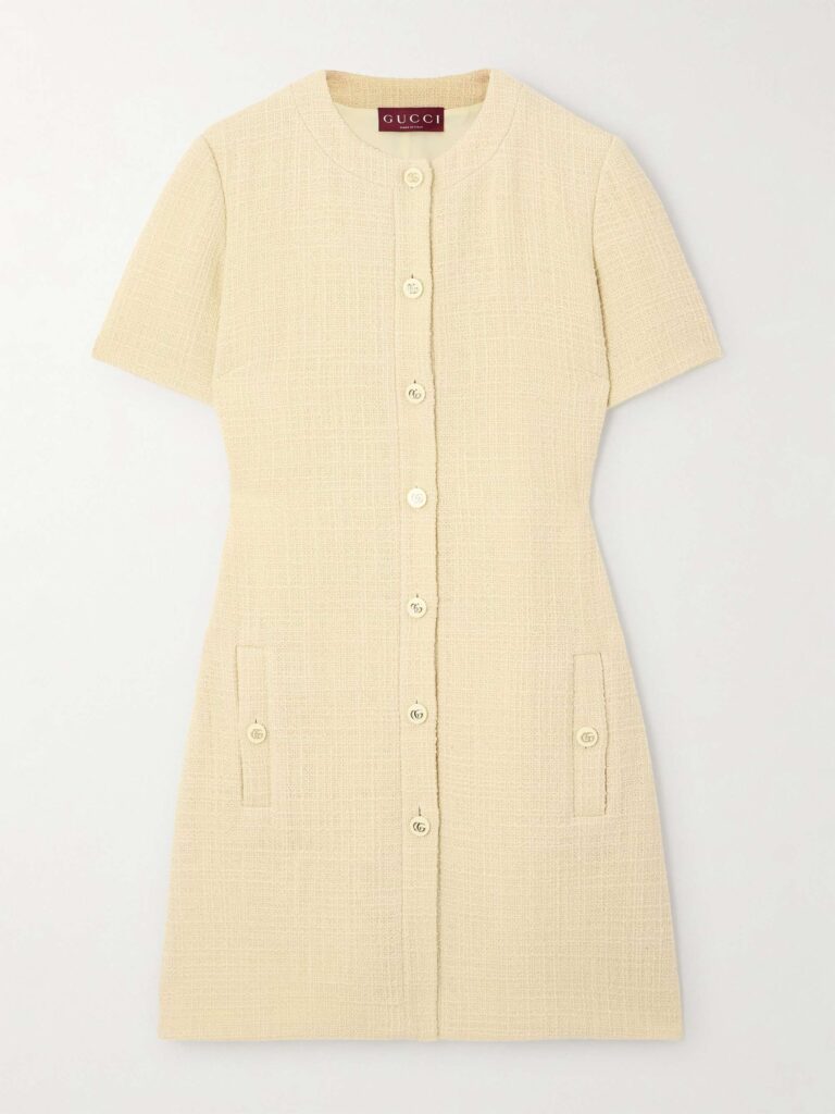 Wool-blend tweed mini dress