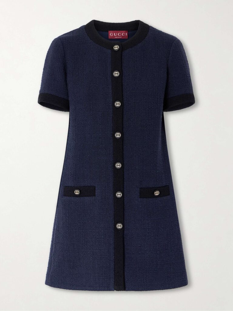 Wool-blend bouclé mini dress