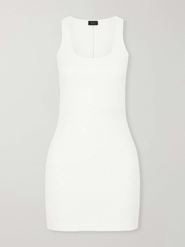 Embossed jersey mini dress