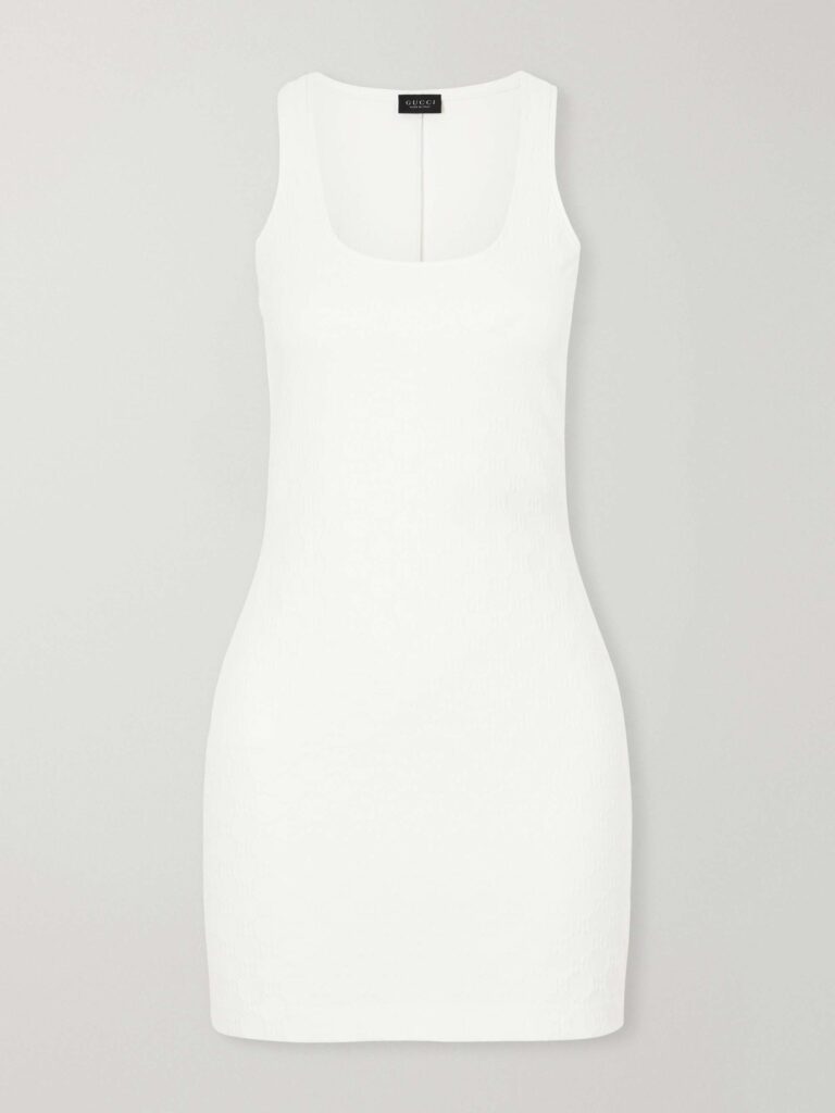 Embossed jersey mini dress