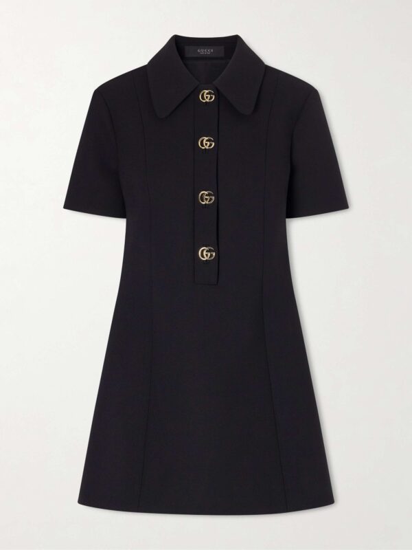 Wool-crepe mini dress