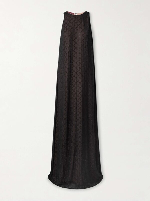 Crystal-embellished silk-chiffon gown