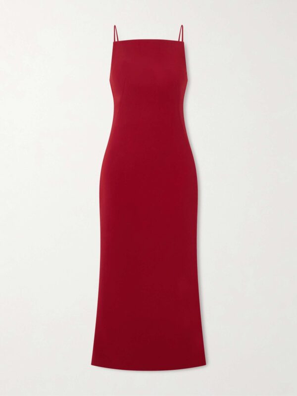 Draped cady midi dress