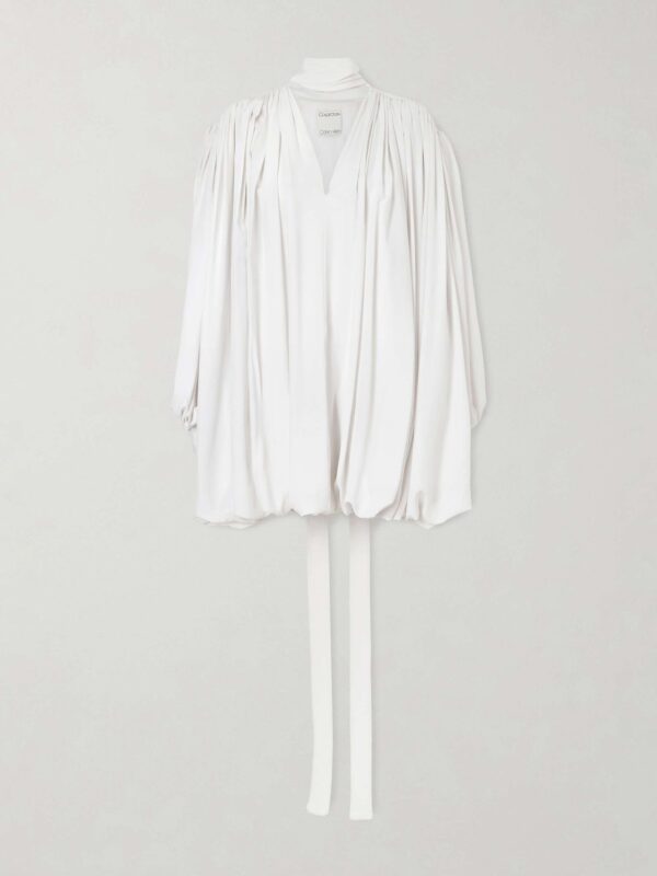 Allegra belted silk crepe de chine