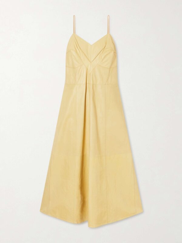 Fia leather midi dress