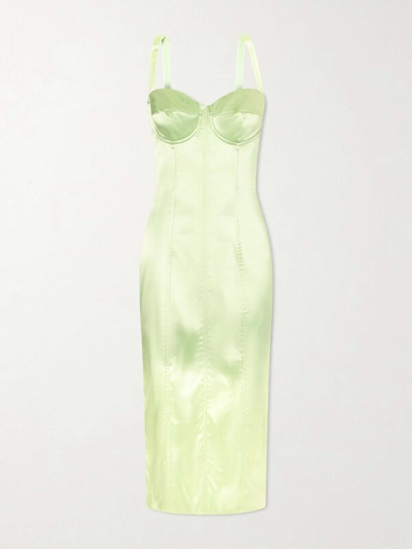 Satin bustier midi dress