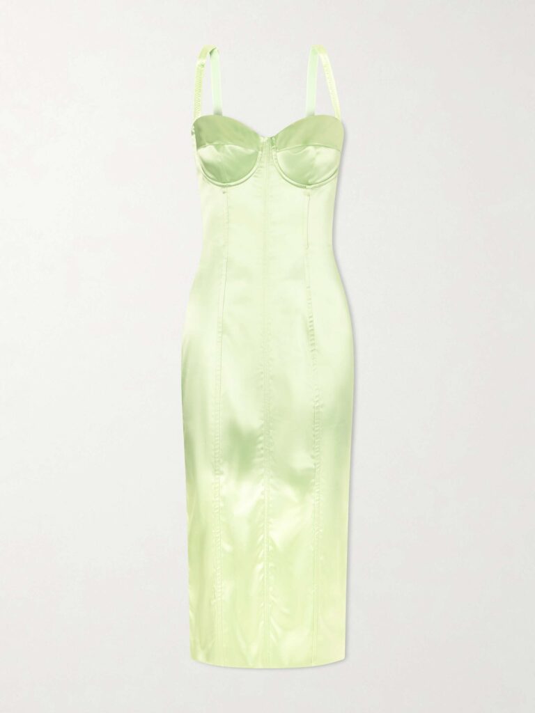 Satin bustier midi dress