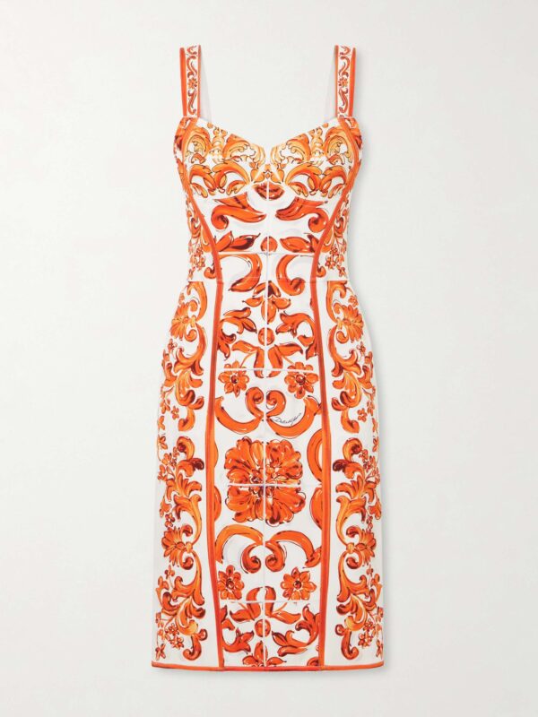 Printed silk-blend charmeuse mini dress