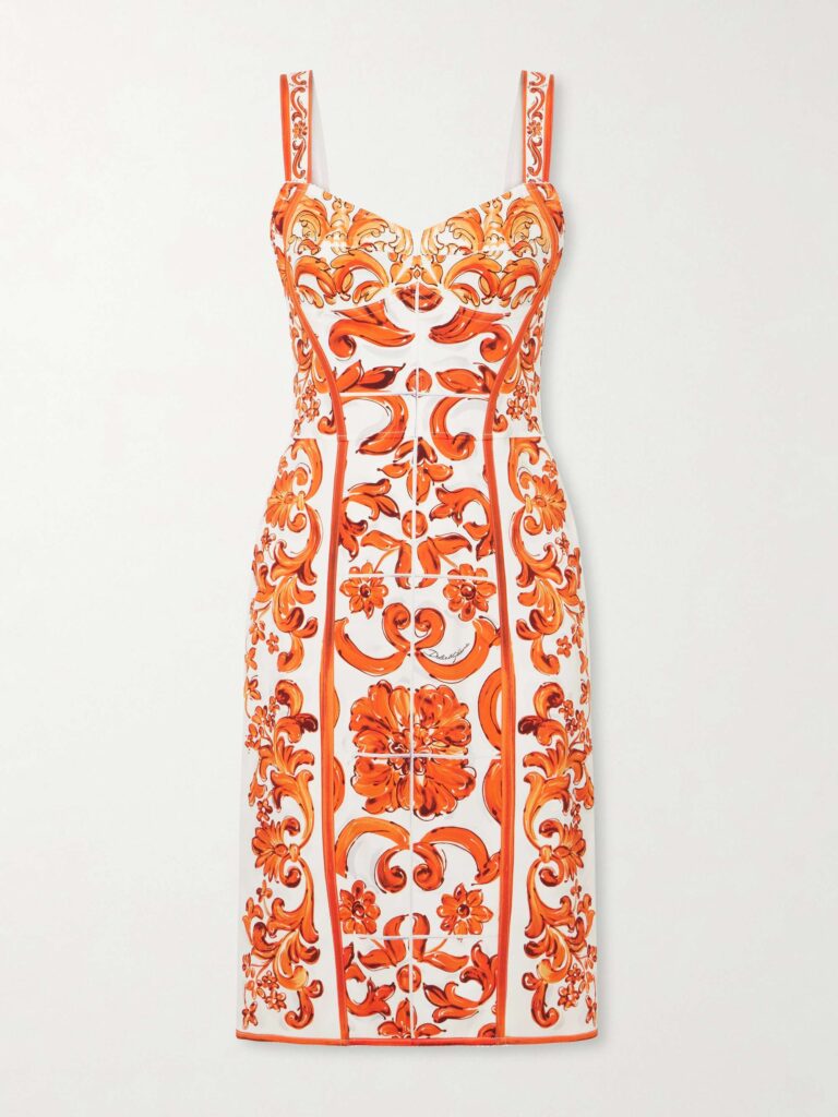 Printed silk-blend charmeuse mini dress