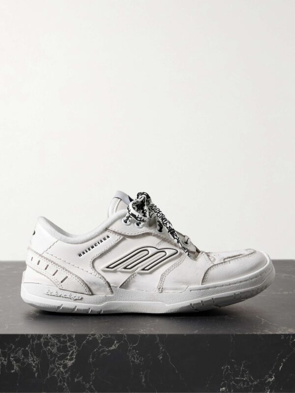 Hamptons distressed leather sneakers