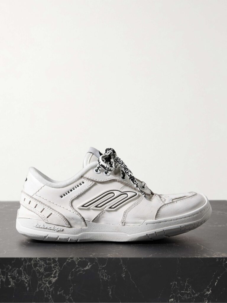 Hamptons distressed leather sneakers