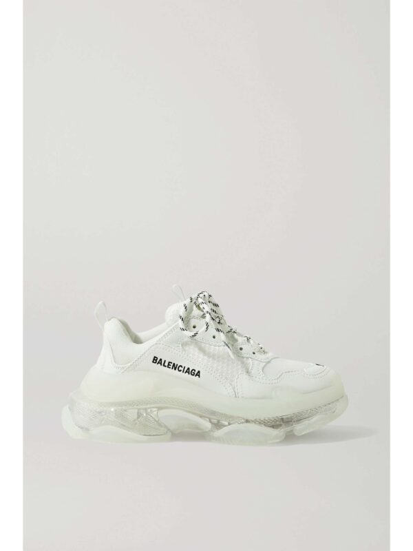 Triple S Clear Sole logo-embroidered leather, nubuck and mesh sneakers