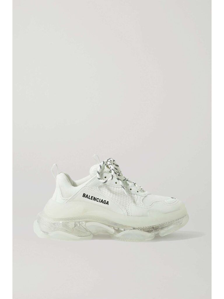Triple S Clear Sole logo-embroidered leather, nubuck and mesh sneakers