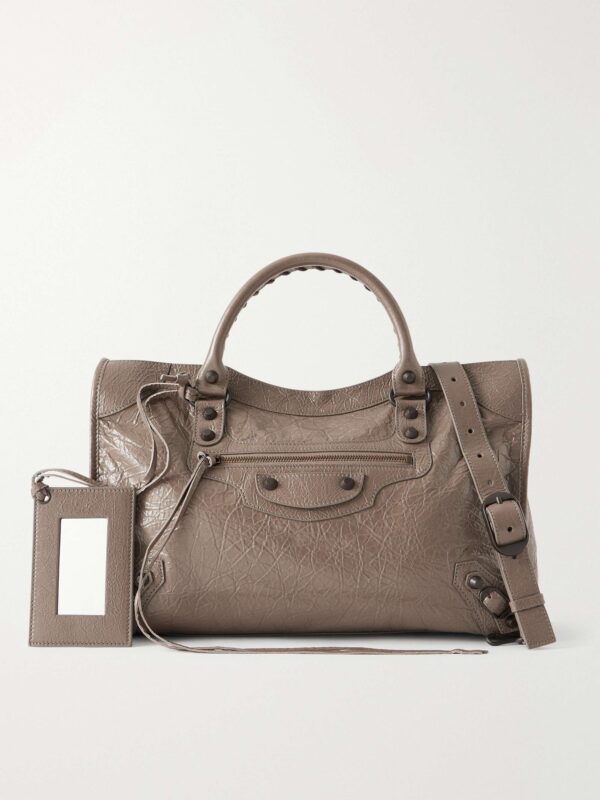 Le City crinkled-leather shoulder bag