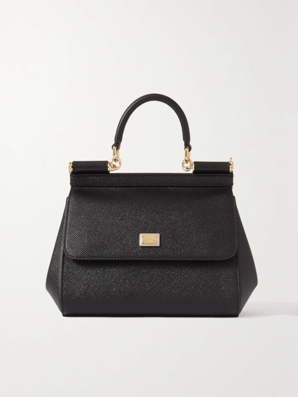 Sicily small textured-leather shoulder bag