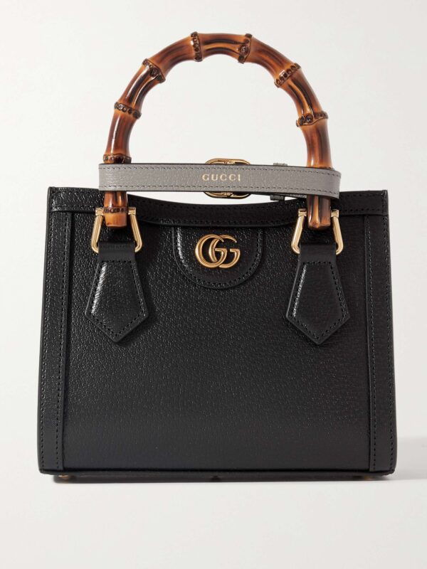 Diana mini textured-leather tote