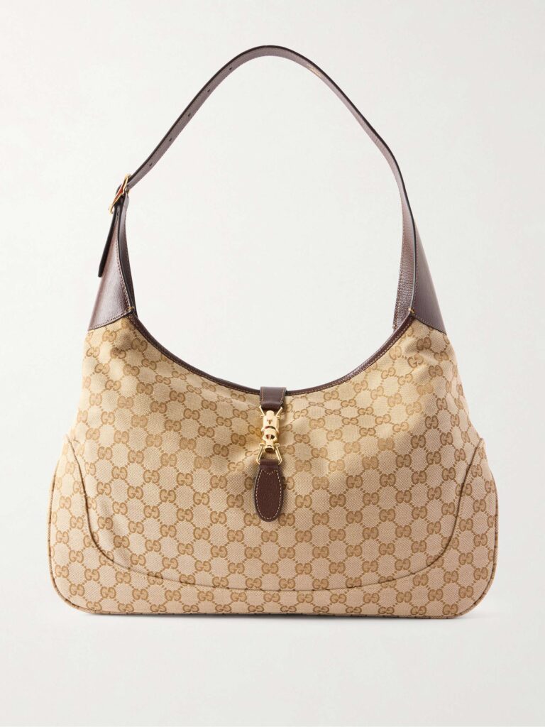Jackie 1961 leather-trimmed printed coated-canvas shoulder bag