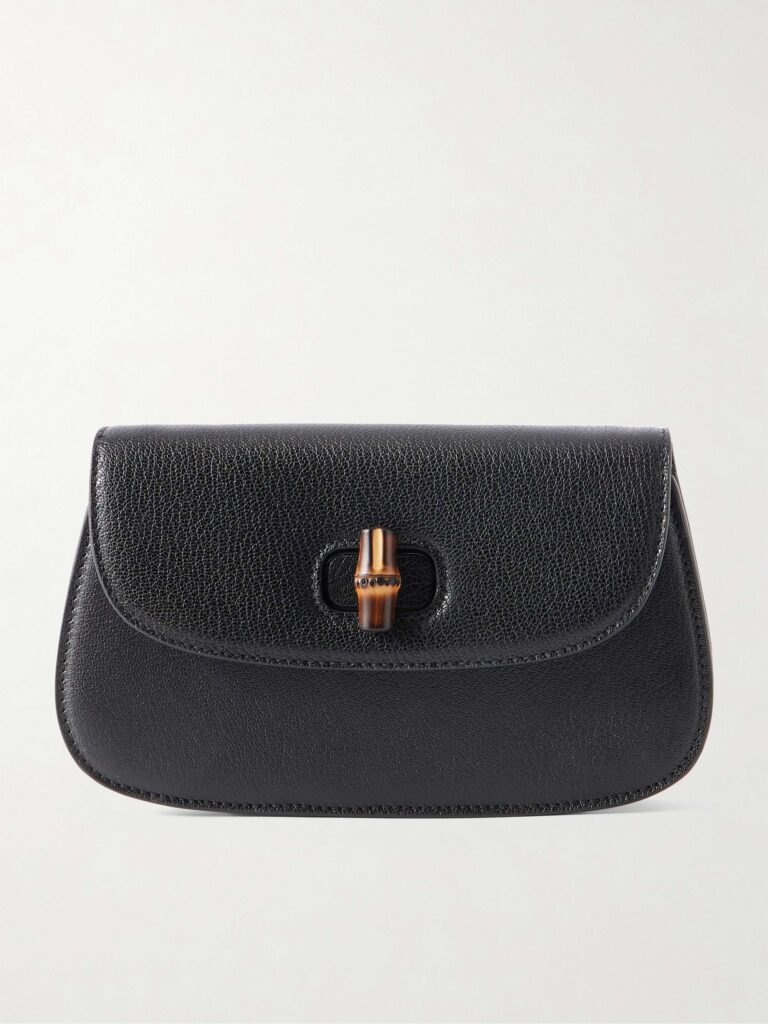 Bamboo 1947 textured-leather clutch