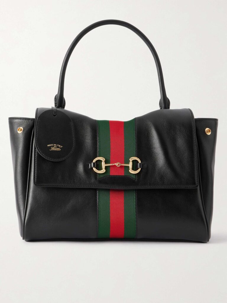 Paparazzo large leather-trimmed canvas shoulder bag