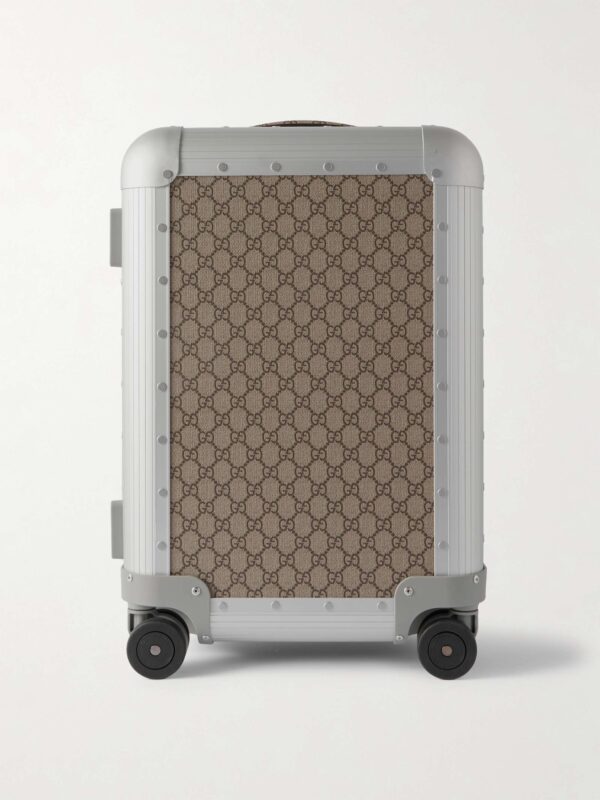 + FPM Milano monogrammed coated-canvas and aluminum suitcase