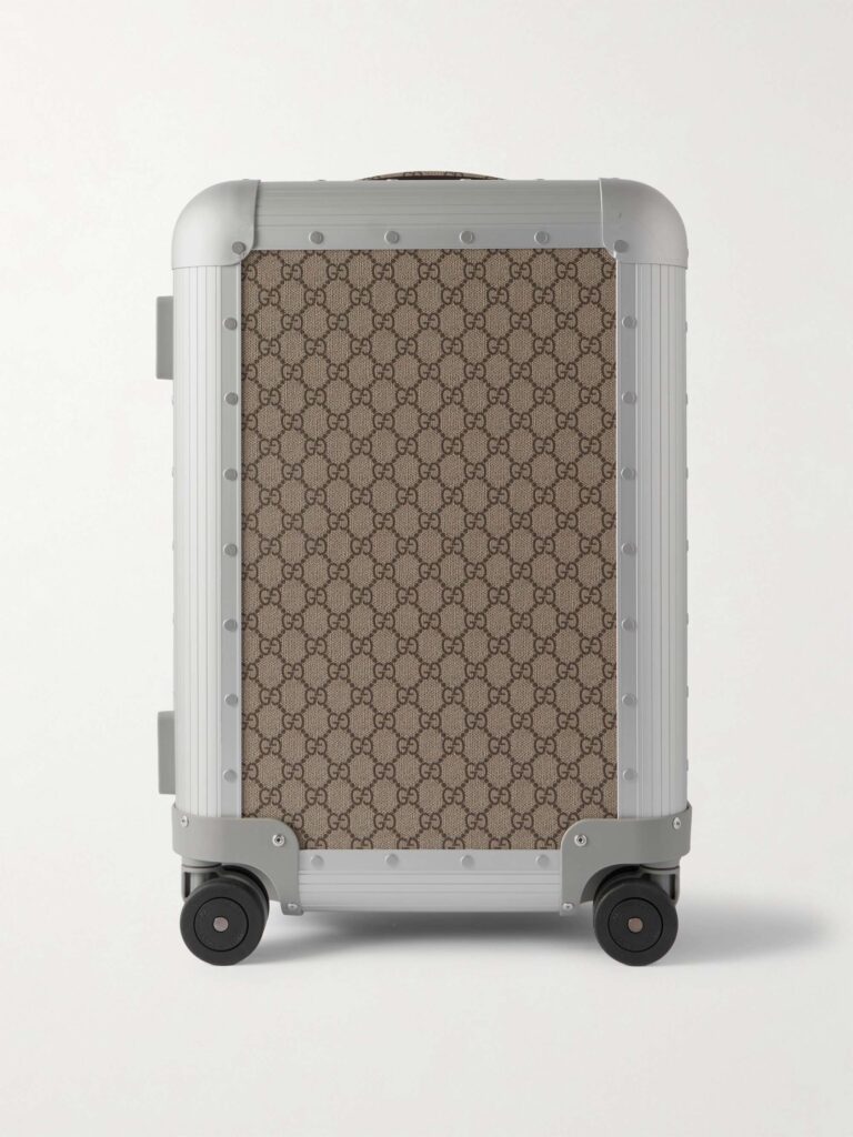 + FPM Milano monogrammed coated-canvas and aluminum suitcase