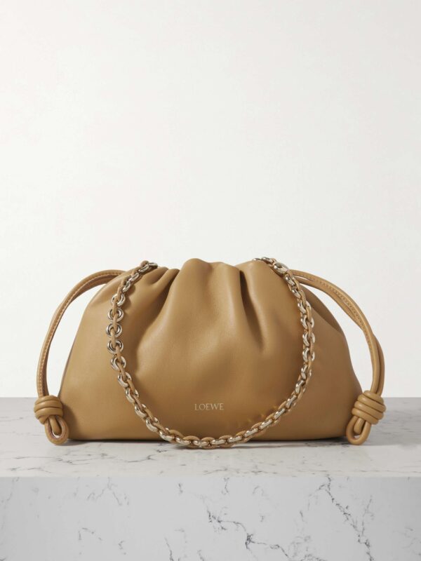 Pebble embellished leather bucket bag