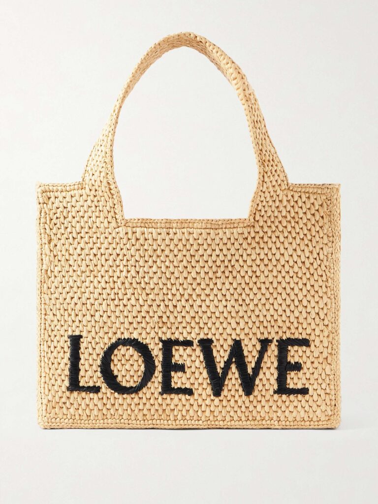 + Paula's Ibiza embroidered raffia tote