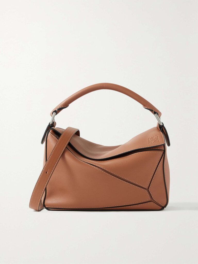 Puzzle small textured-leather shoulder bag