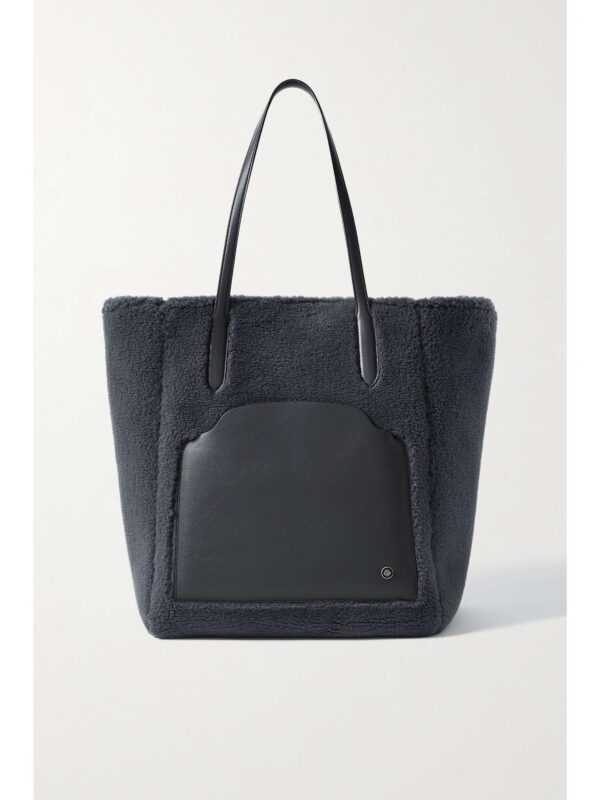 Sesia large leather-trimmed faux shearling tote