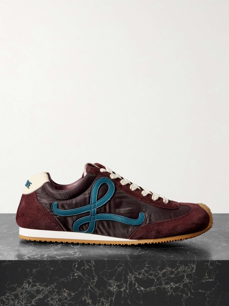 Ballet Runner 2.0 logo-appliquéd shell, suede and leather sneakers