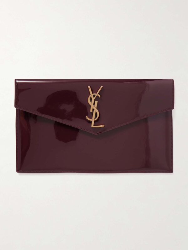 Uptown patent-leather pouch